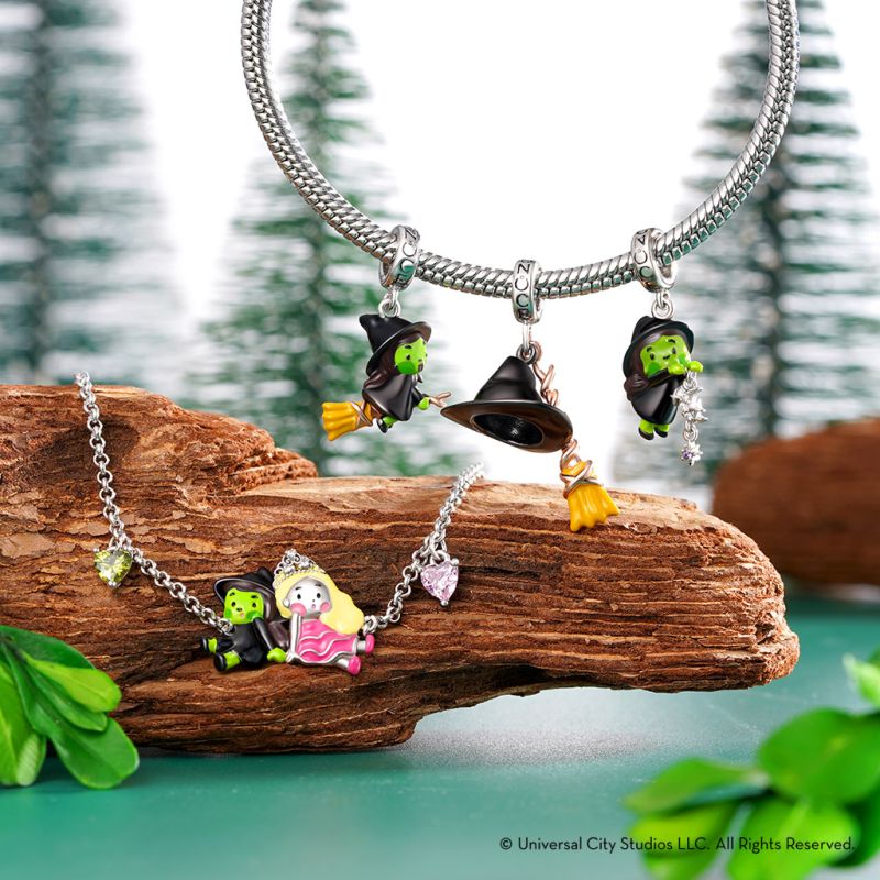 Wicked Elphabas Hat & Broom Pendant