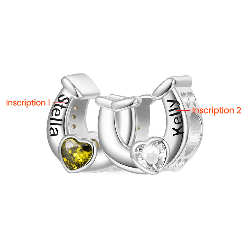 Double Horseshoe Personalized Charm