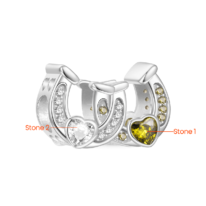 Double Horseshoe Personalized Charm