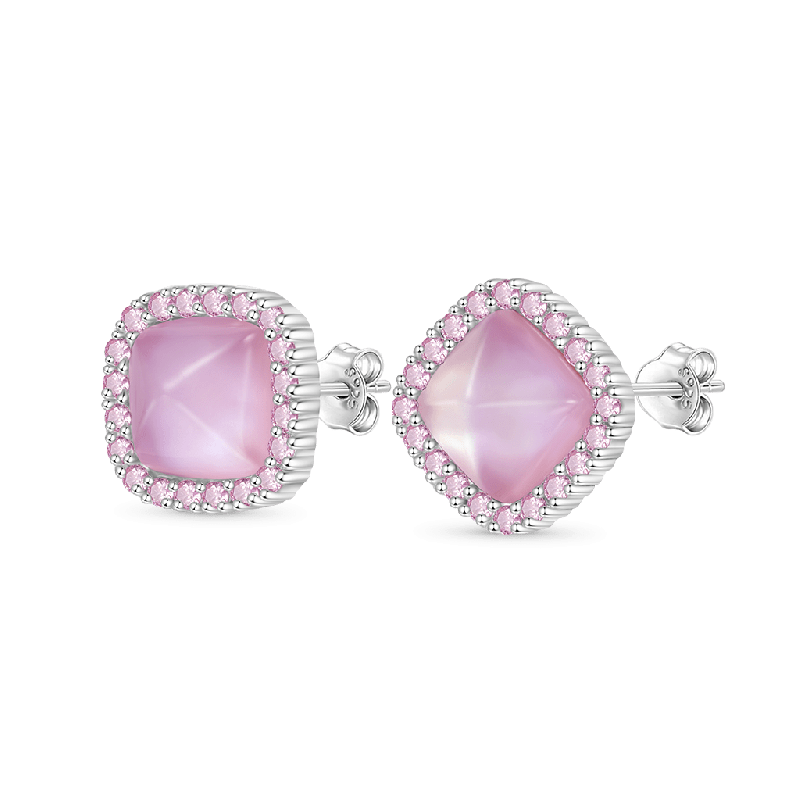 Natural Rose Quartz Earrings