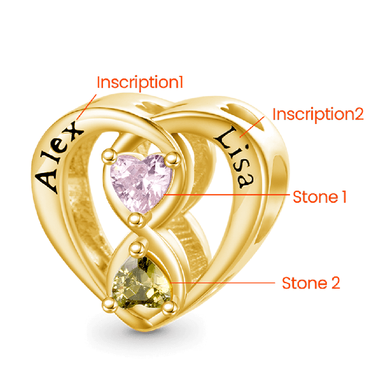 Gold Plated Infinite Love Couple Charm