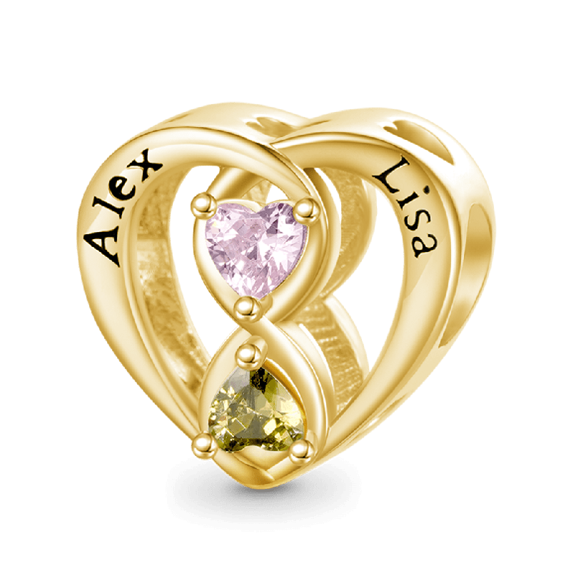 Gold Plated Infinite Love Couple Charm