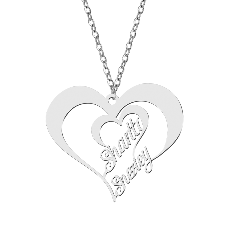Heart Couple Name Necklace
