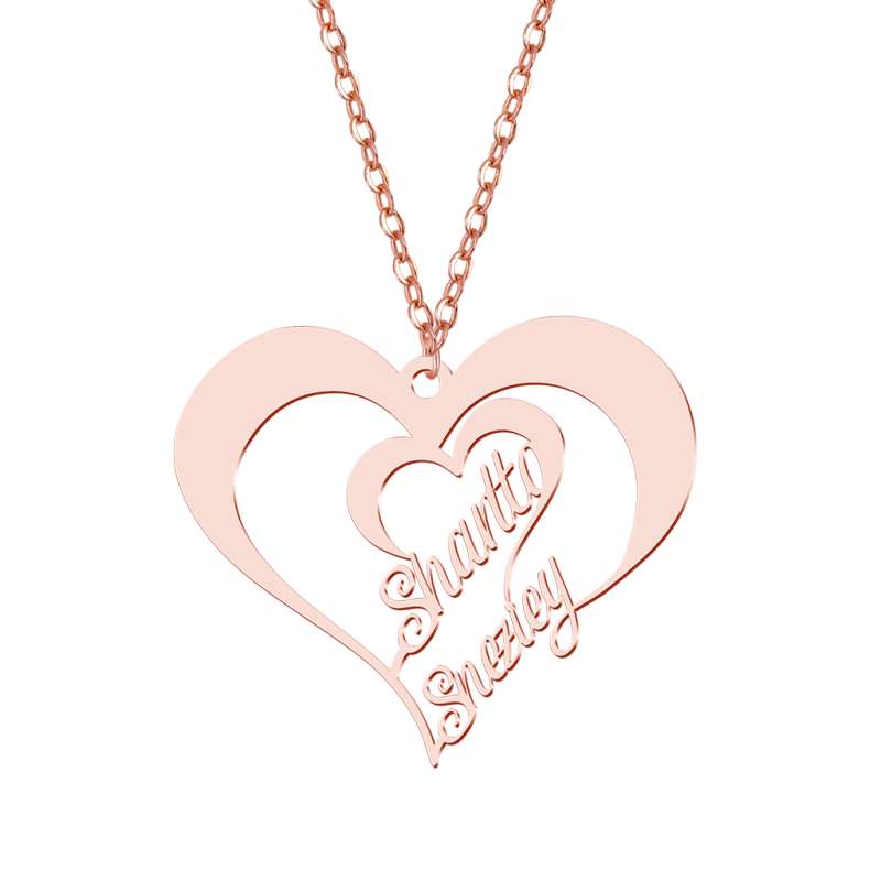 Heart Couple Name Necklace