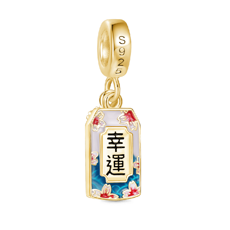 18k Gold Ukiyo-e Cherry Blossom Pendant
