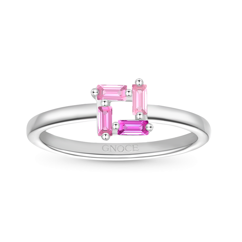 Rectangular Pink Ring