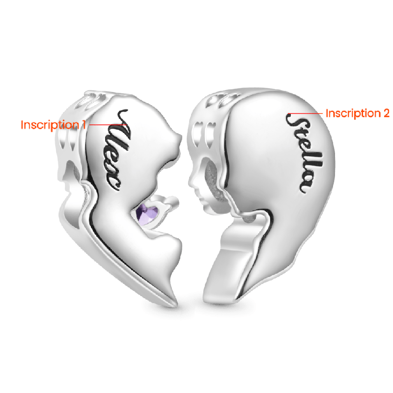 Mother & Son Heart Double Charm