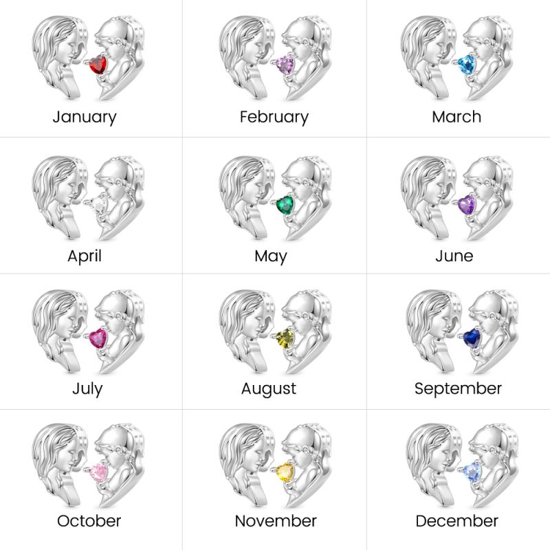 Mother & Son Heart Double Charm