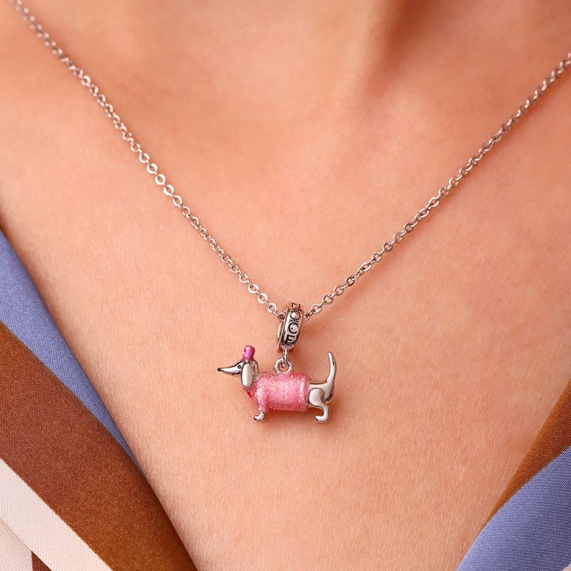 Pink Dachshund Pendant