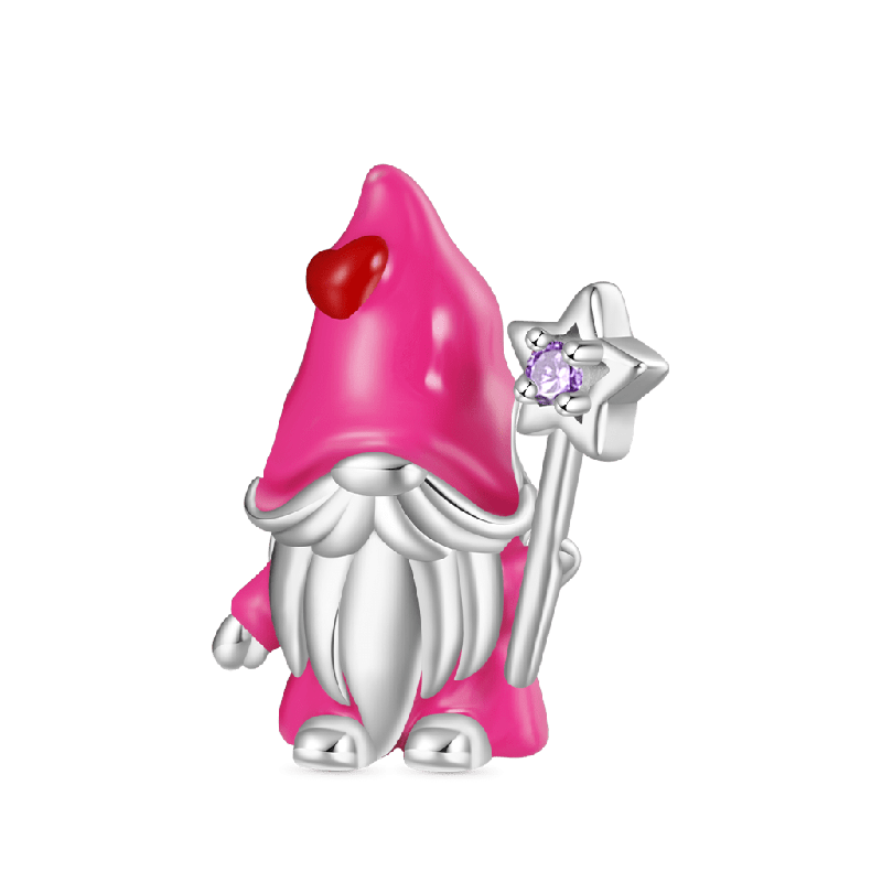 Gnome Holding Star Cane Charm