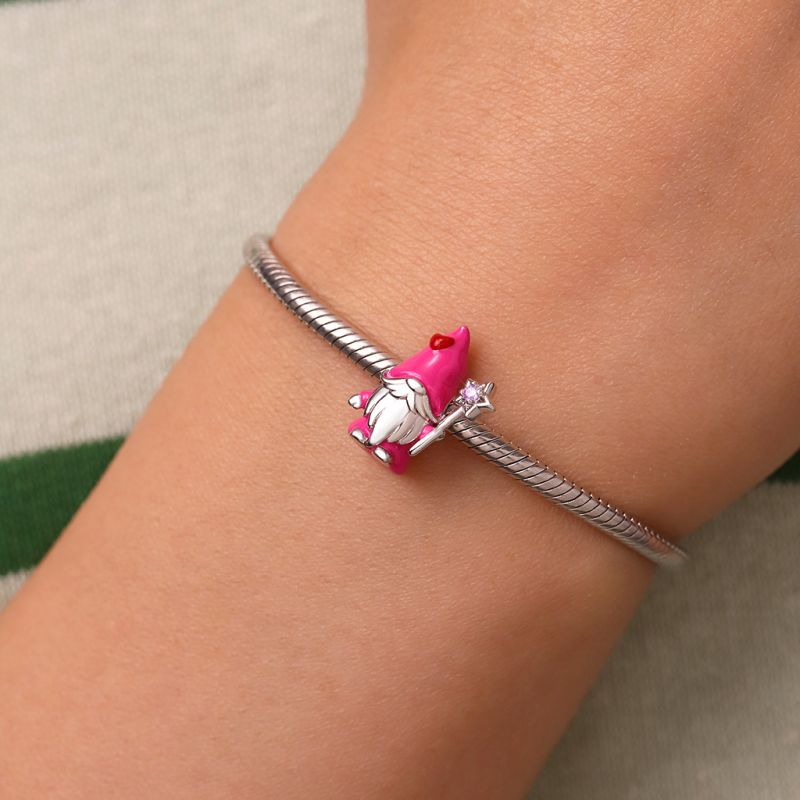 Gnome Holding Star Cane Charm