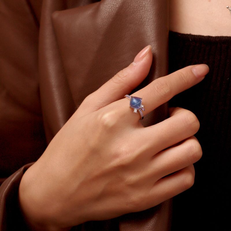 Fluorite Crystal Sugar Tower Ring