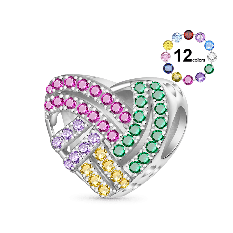Color CZ Brilliant Heart Charm