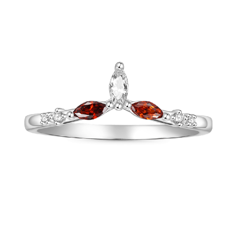 Red Garnet Kite Rings