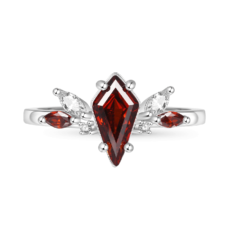 Red Garnet Kite Rings