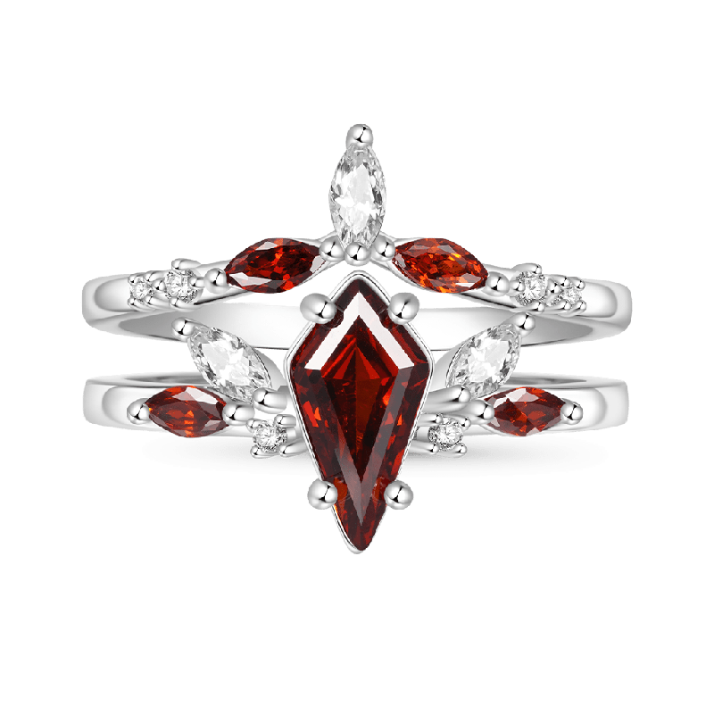 Red Garnet Kite Rings