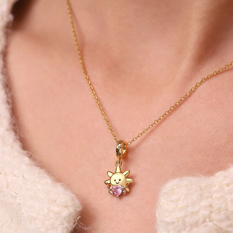 Smiling Sun Embraces Love Pendant
