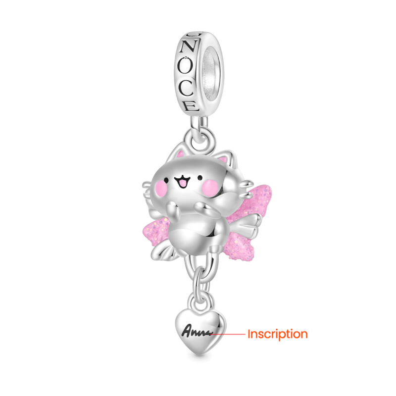 Snowy the Cat Angel Pendant