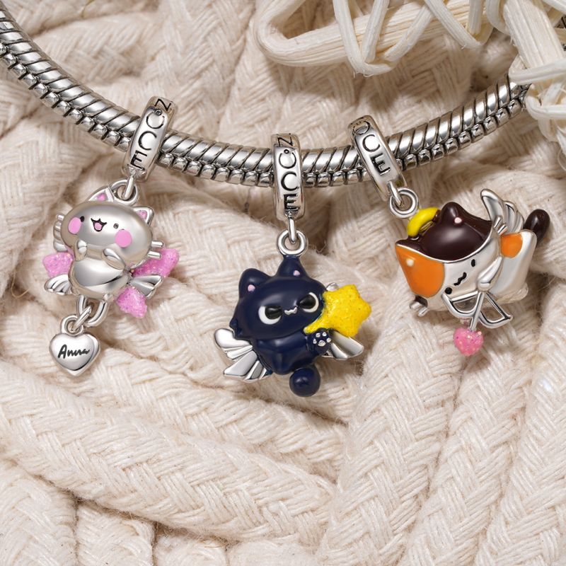 Snowy the Cat Angel Pendant