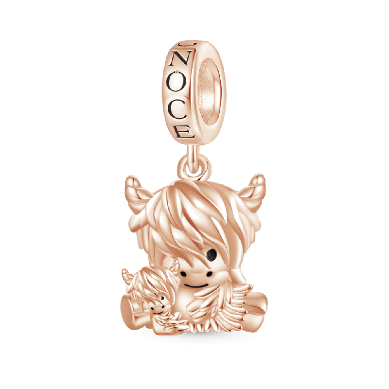 Highland Cow Mother and Child Pendant