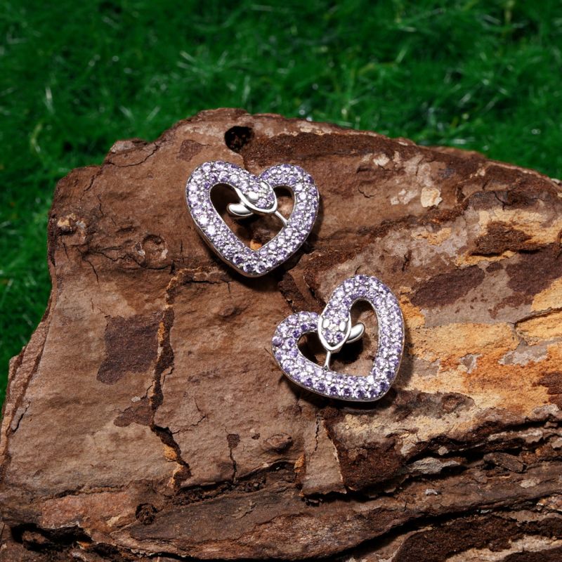 Snake Heart Stud Earrings