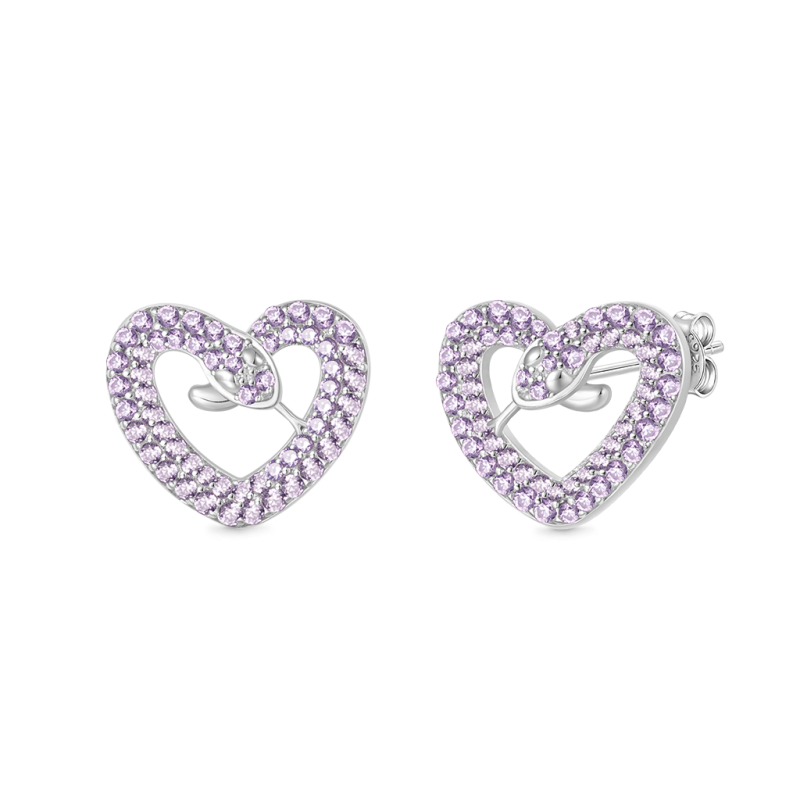 Snake Heart Stud Earrings