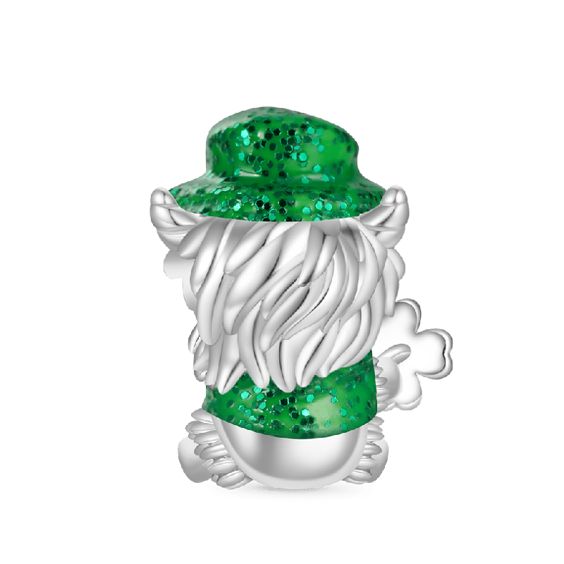 Highland Cow Clover Charm