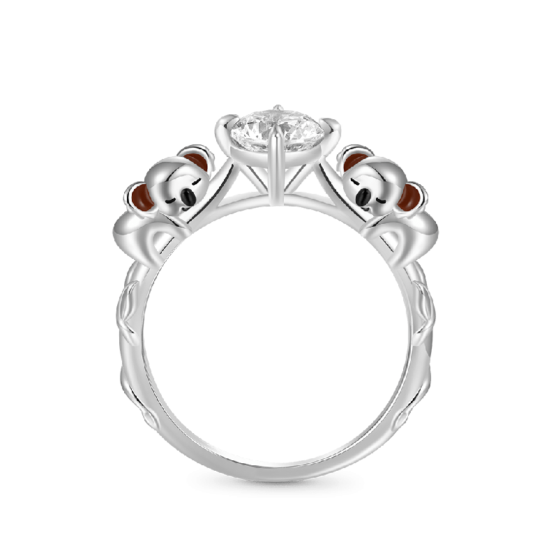 Koala Hug White Diamond Ring