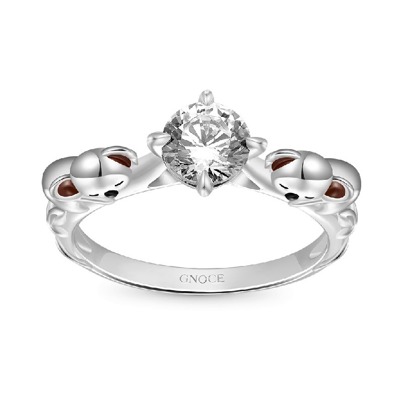 Koala Hug White Diamond Ring