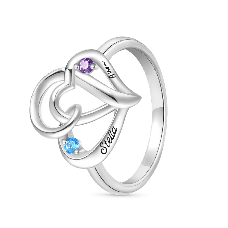 Ladies Double Heart Promise Ring
