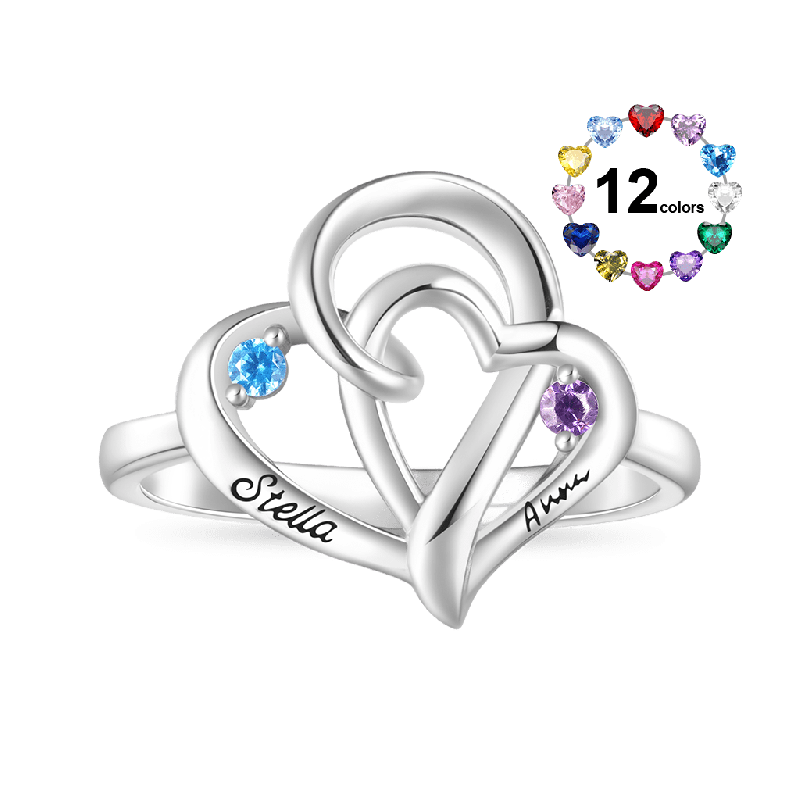Ladies Double Heart Promise Ring