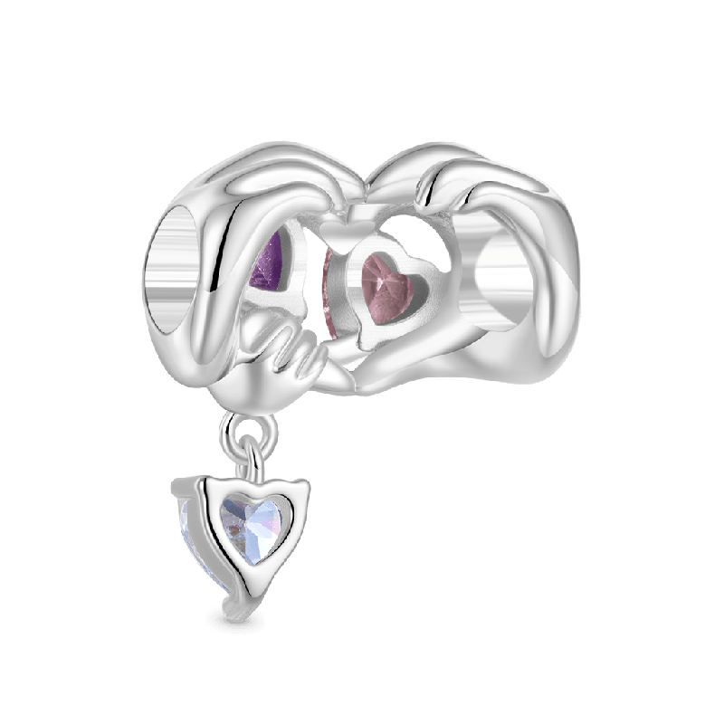 Family of Three Holding Hands Charm