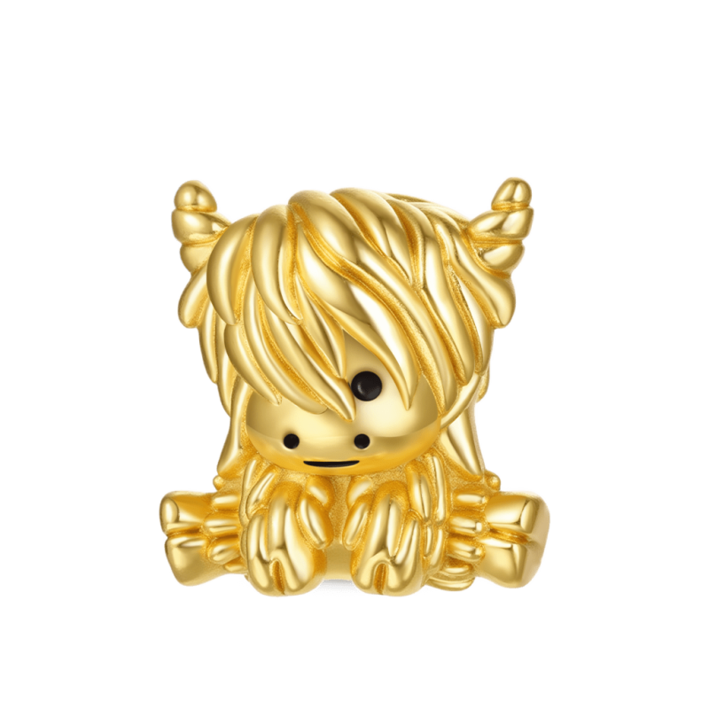 18K Gold Highland Cow Charm
