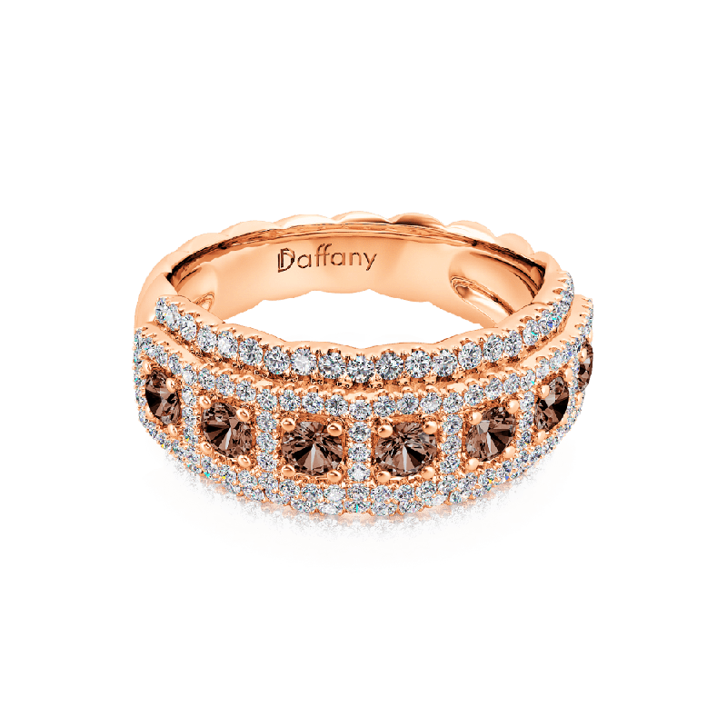 Round Brown Paving Band Ring