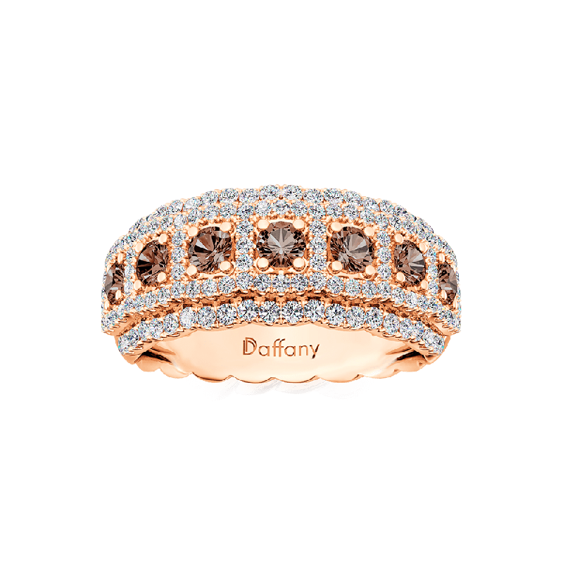 Round Brown Paving Band Ring