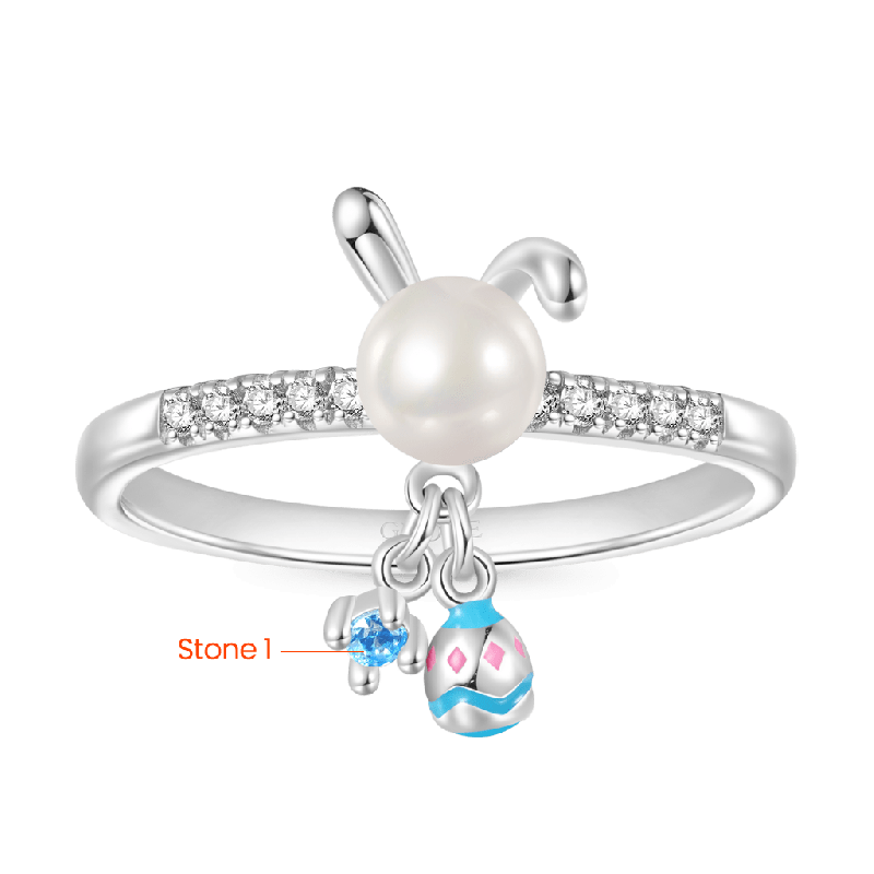 Easter Pearl Bunny Ear Ring