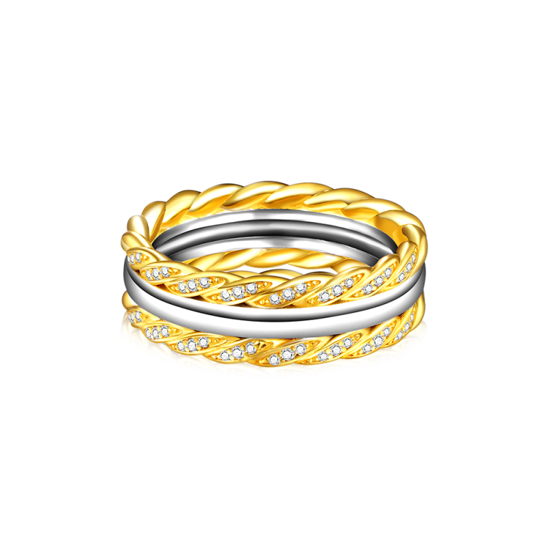 Two-tone Twisted Rope Wedding Band
