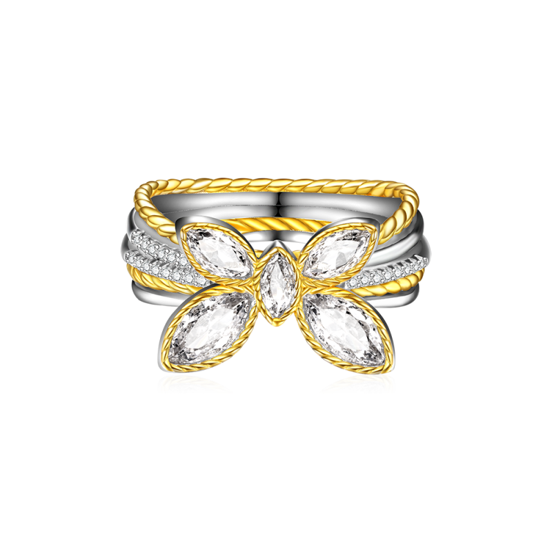 Marquise Butterfly Two-tone Ring