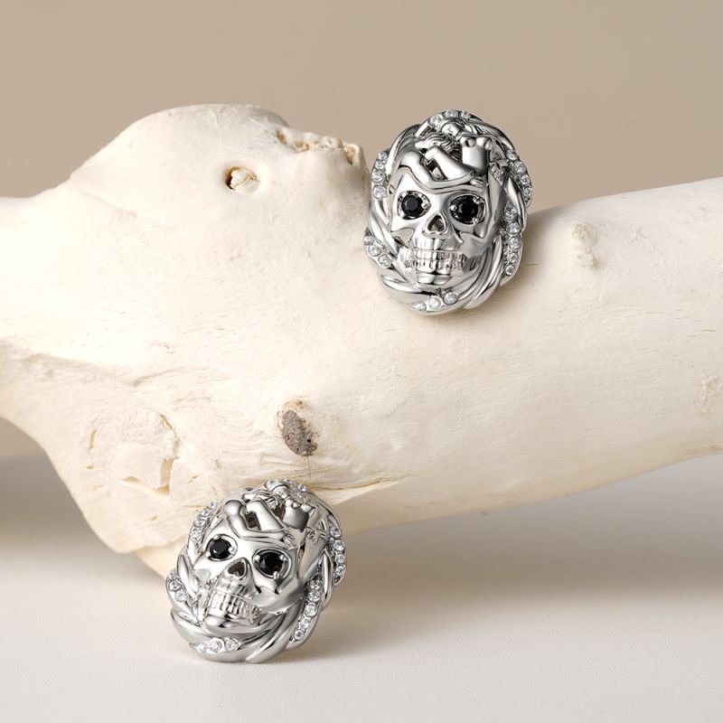 Cable Skull Stud Earrings