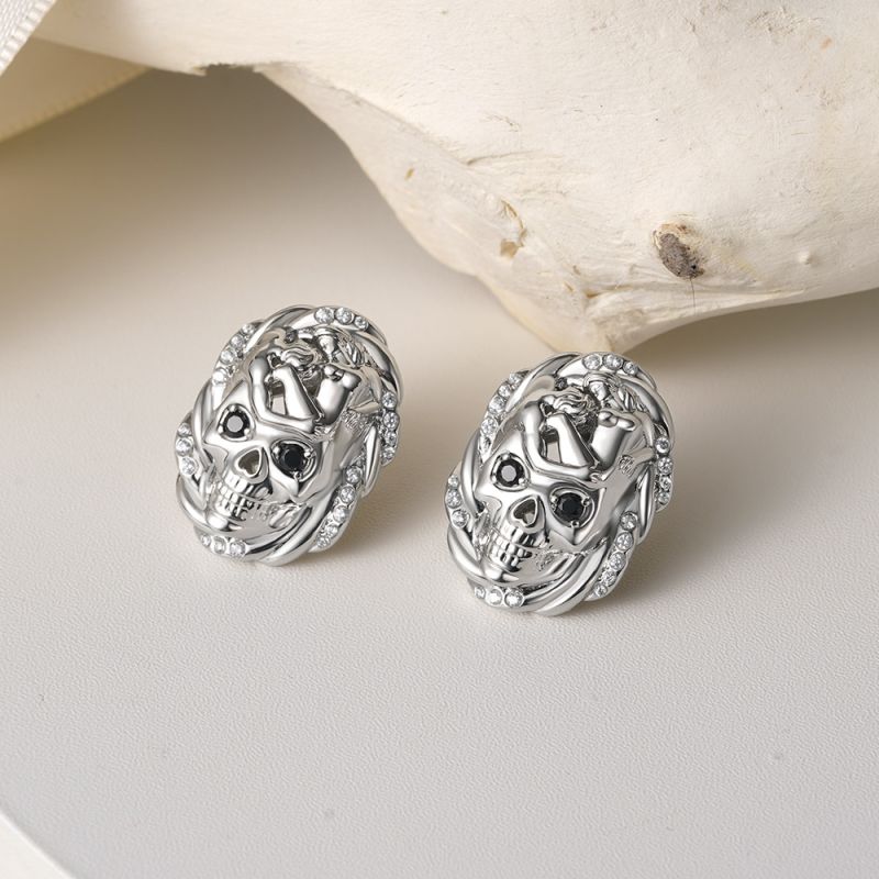 Cable Skull Stud Earrings