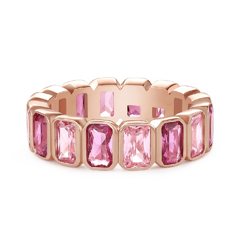 Morganite Baguette Cut Bezel Band