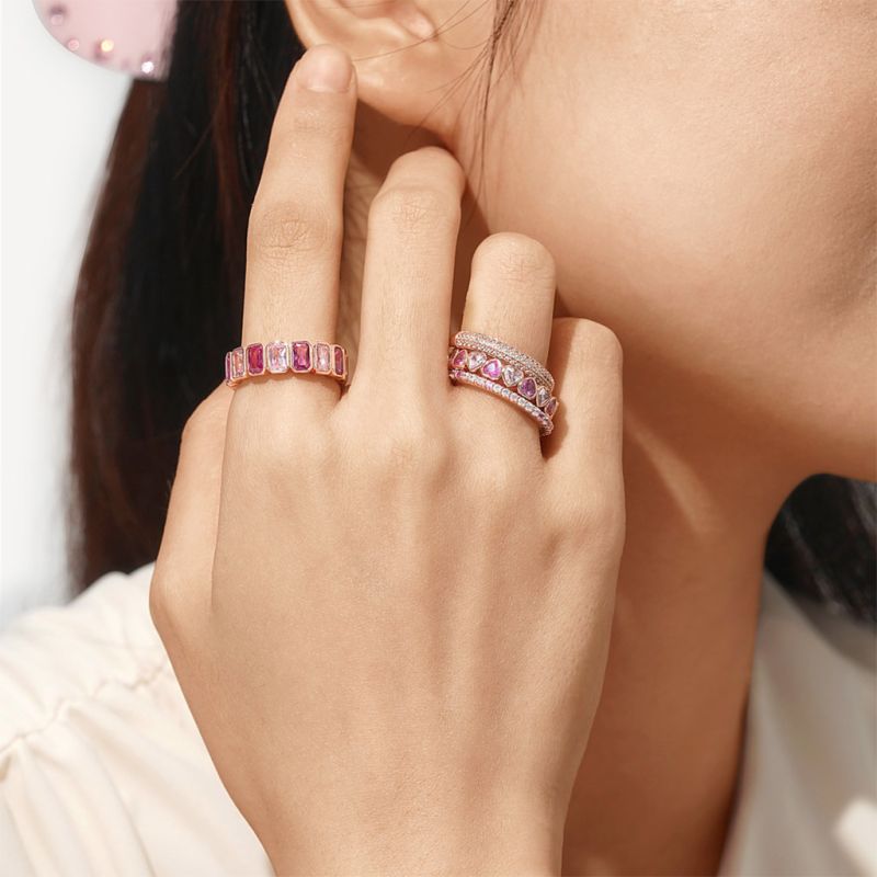 Morganite Baguette Cut Bezel Band