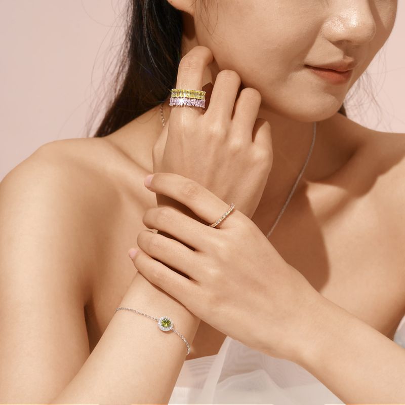 Citrine Round-cut Statement Band
