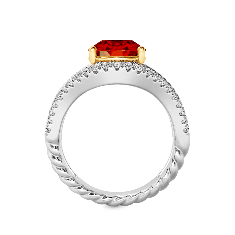Oval Ruby Wide Band Ring