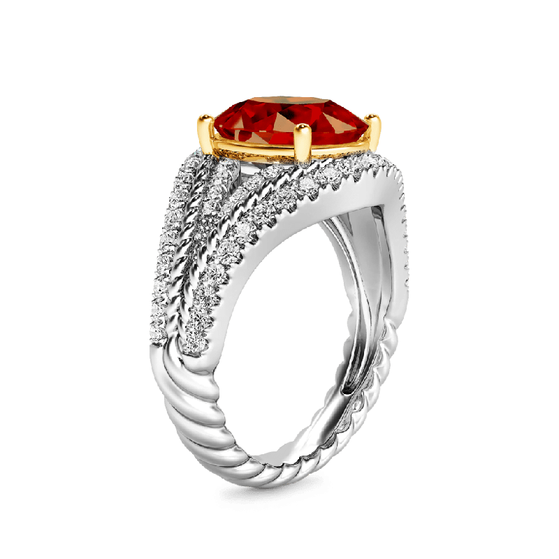 Oval Ruby Wide Band Ring