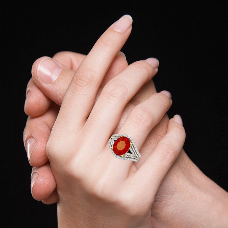 Oval Ruby Wide Band Ring