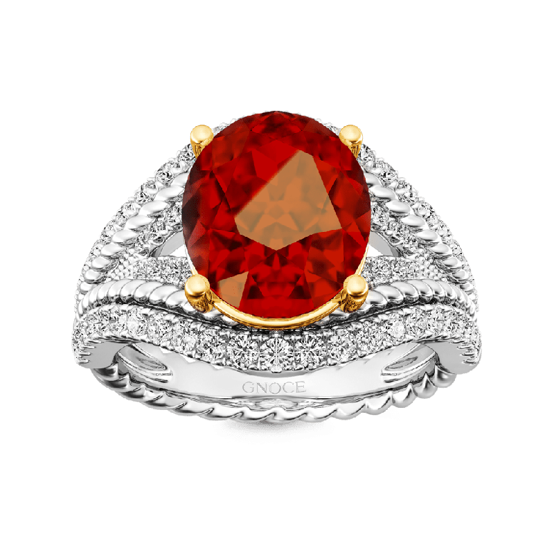 Oval Ruby Wide Band Ring