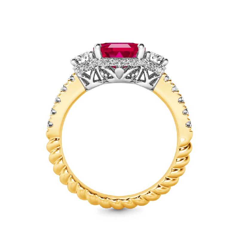 Oval Three-stone Birthstone Ring