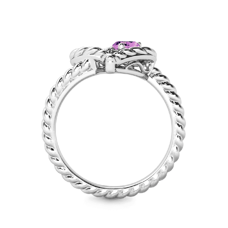 Twisted Rope Heart Promise Ring