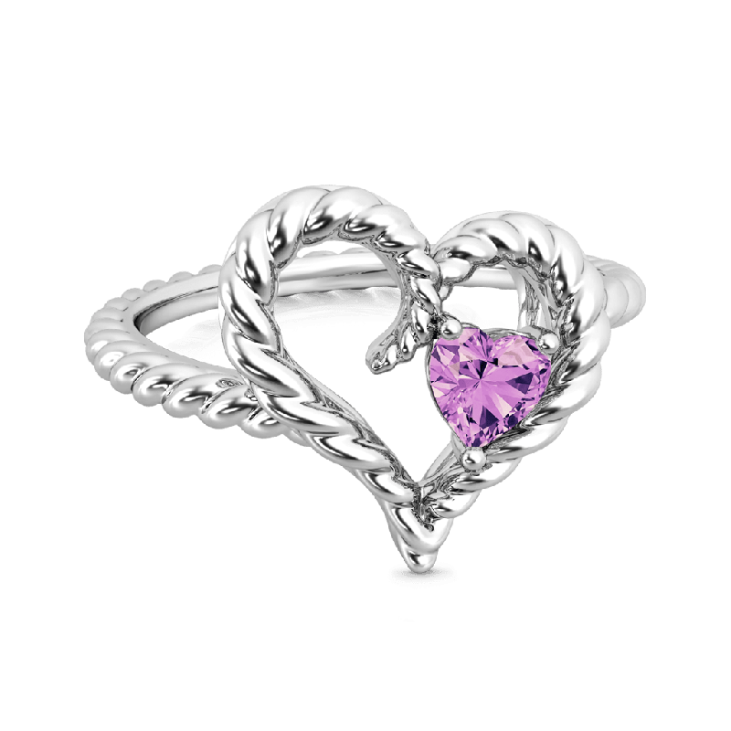 Twisted Rope Heart Promise Ring